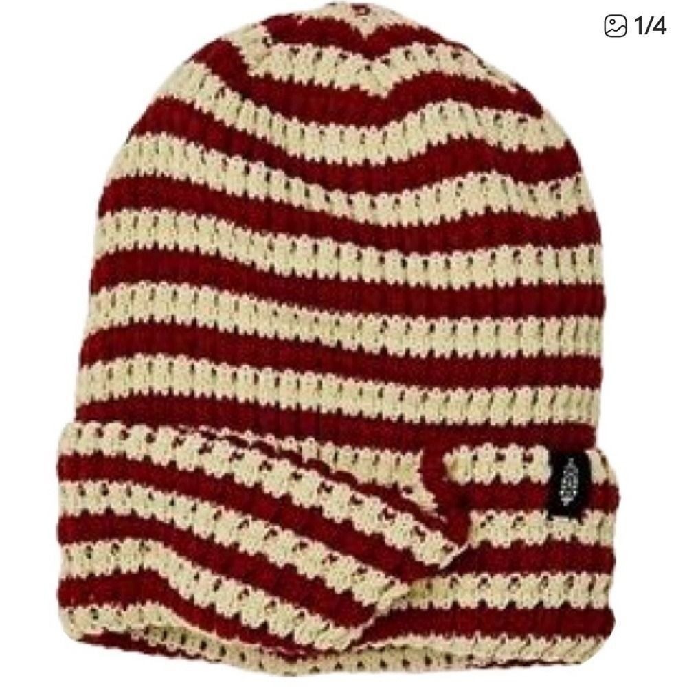 FP Movement by Free People Red Mint‎ Stripe It Up Beanie Hat Women One Size